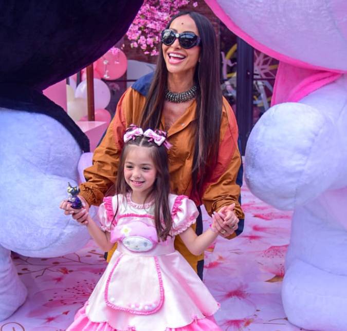 Sabrina Sato celebra os sete anos de idade da filha com festa da <i>Hello Kitty</i>; veja os detalhes!