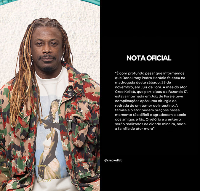 Creo Kellab, de <i>A Fazenda 17</i>, anuncia a morte da mãe: <i>Deixando saudade</i>