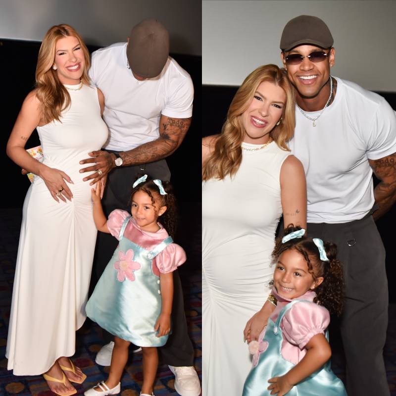 Pura fofura! Léo Santana e Liz fazem carinho na barrinha de grávida de Lore Improta