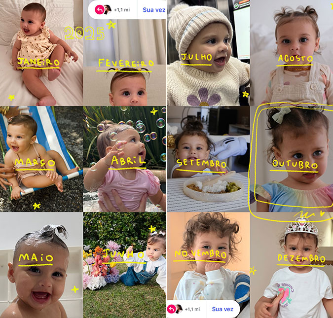 Amanda Kimberlly encanta ao mostrar evolução de Helena ao longo do ano. Veja os melhores momentos da terceira filha de Neymar Jr.