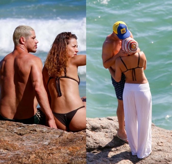 José Loreto curte praia em clima de romance com a namorada, Fernanda Marques