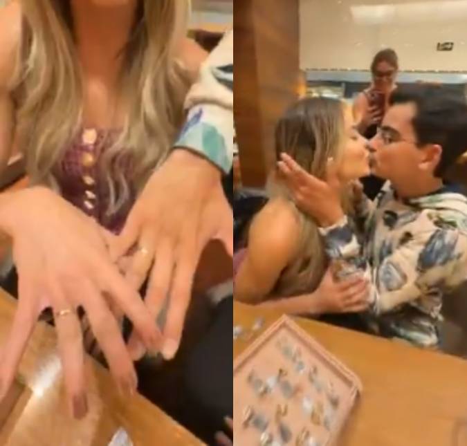 Dudu Camargo e Saory Cardoso trocam alianças de namoro