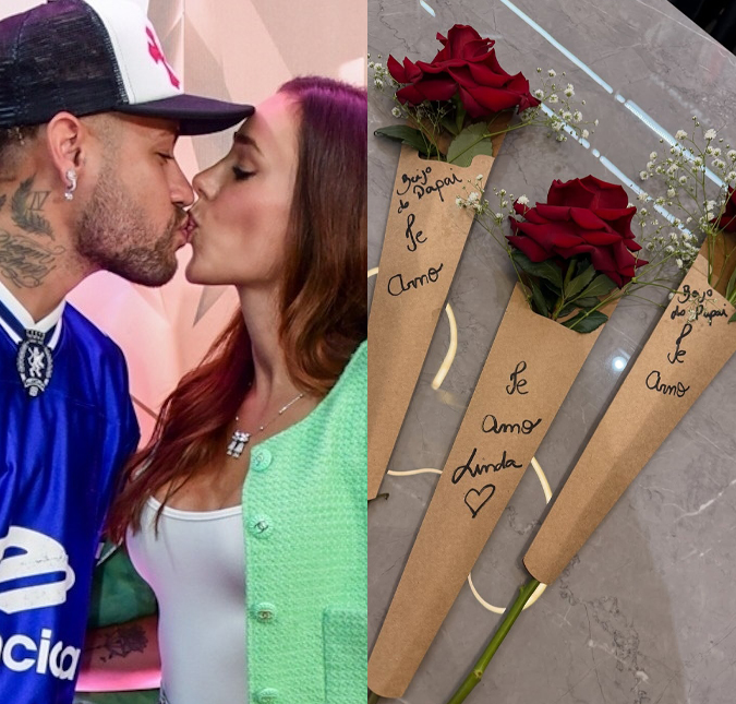 Neymar Jr. presenteia família com rosas e mensagem carinhosa