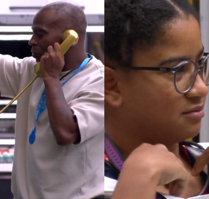 Edilson atende Big Fone e coloca plaquinha de adversária em Milena no <i>BBB26</i>; veja o que rolou!