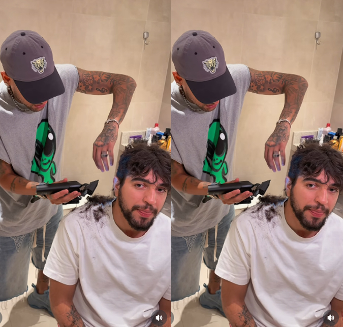 Nova profissão? Neymar Jr. aparece cortando o cabelo de Nattan