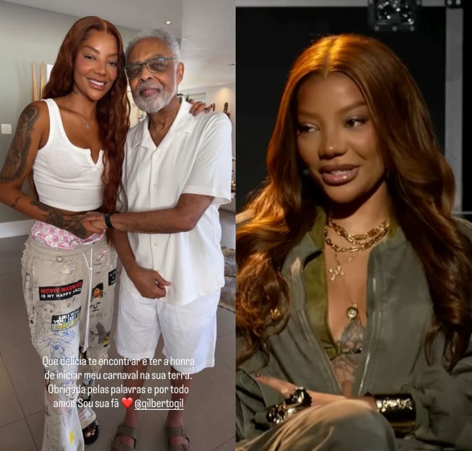 Encontro de gigantes! Ludmilla compartilha momento com Gilberto Gil: <i>Que delícia te encontrar</i>