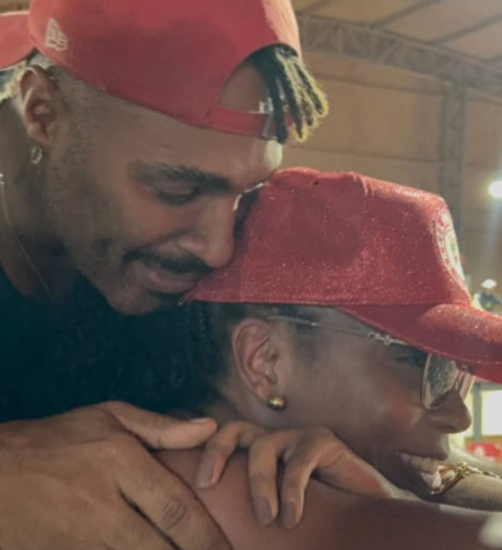 Após brilharem na comissão de frente, Thelma Assis e Fred Nicácio comemoram vitória da Mocidade Alegre no Carnaval de São Paulo