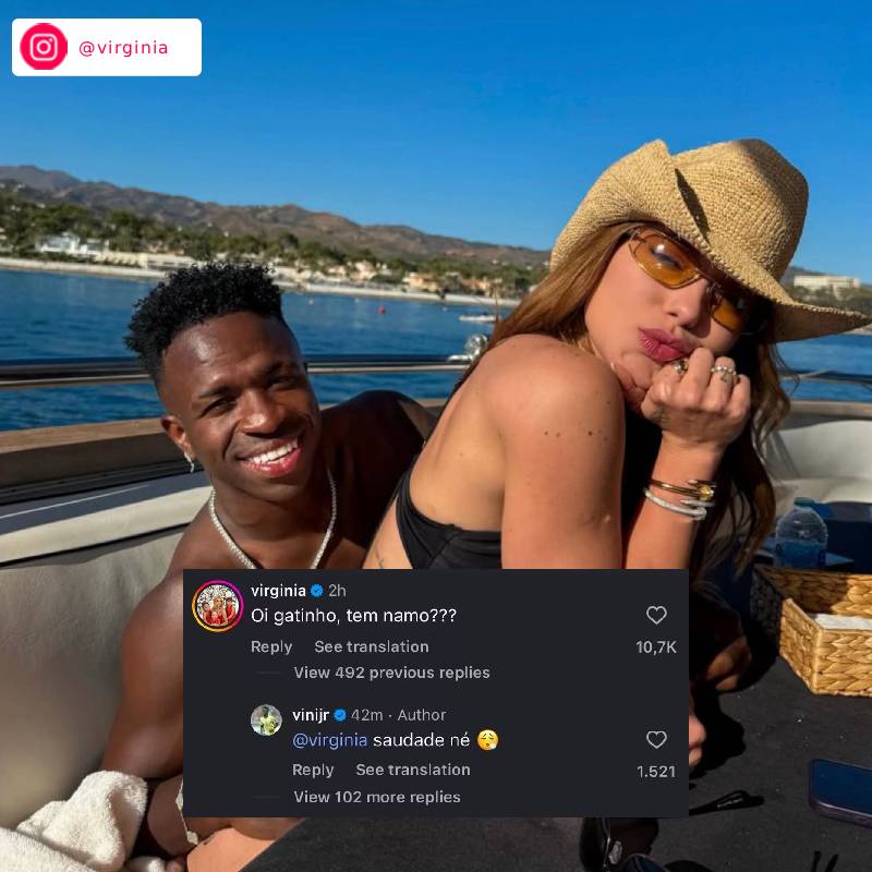 Virginia Fonseca e Vini Jr. trocam flertes nas redes sociais. Veja os momentos do casal depois de se assumir