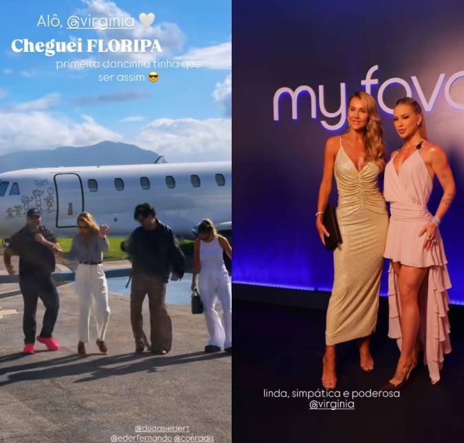 Ana Paula Siebert faz dancinha da música <i>Alô, Virginia</i> em frente ao jatinho da influenciadora