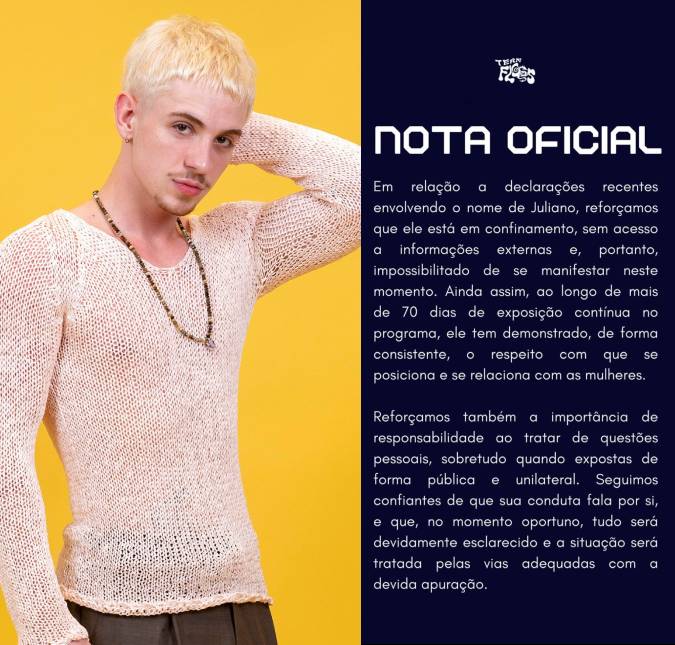 Equipe de Juliano Floss se manifesta após Vivi Wanderley afirmar ter vivido relacionamento abusivo com o dançarino