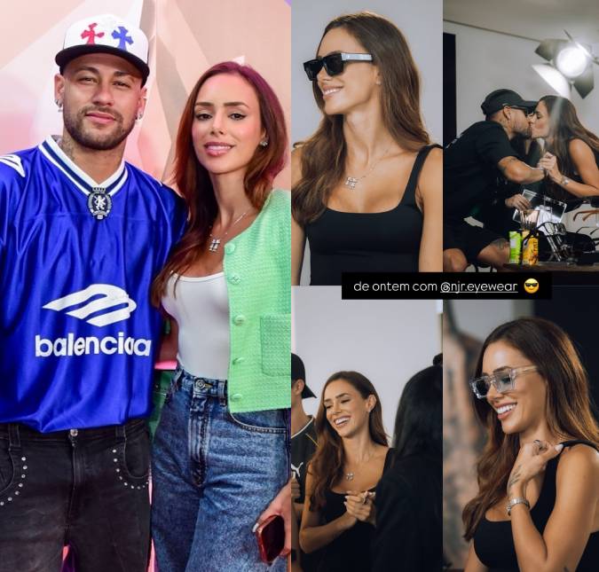 Com Neymar Jr. fora do amistoso da Seleção, Bruna Biancardi compartilha clique dando beijão no atleta