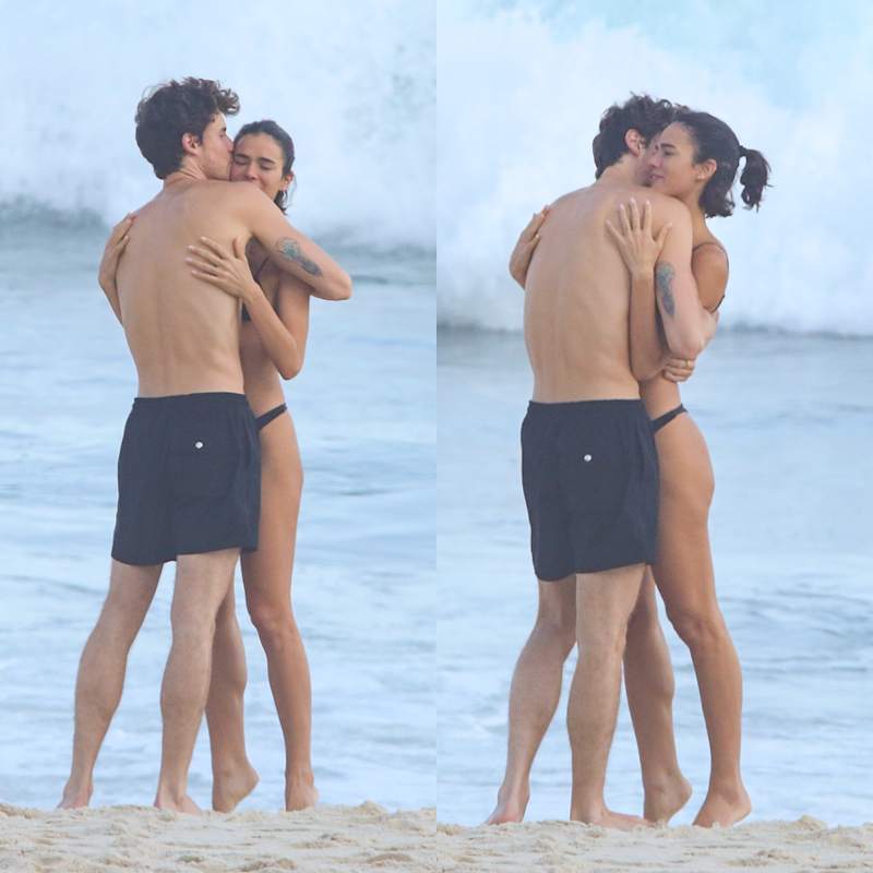 Apaixonados! Shawn Mendes e Bruna Marquezine curtem praia no Rio de Janeiro