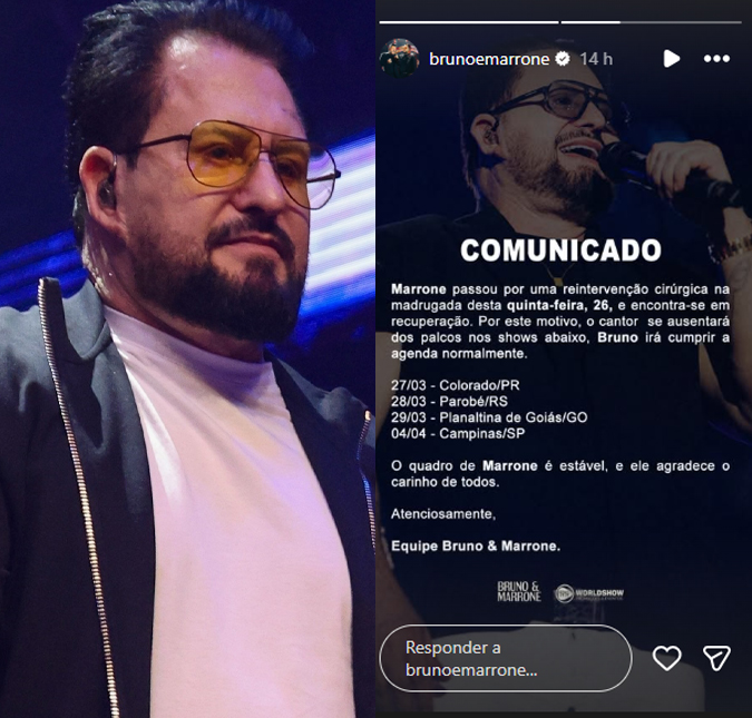 Marrone, dupla de Bruno, passa por nova cirurgia e tem quadro estável