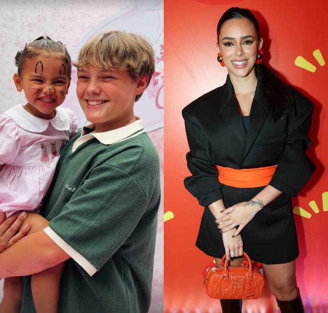 Mavie surge abraçadinha com Davi Lucca em caça aos ovos organizada por Bruna Biancardi