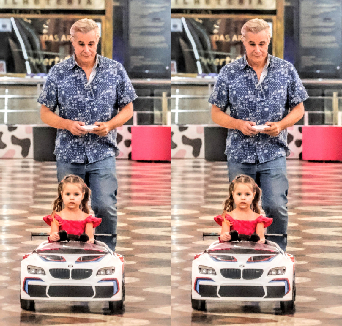Edson Celulari curte passeio no <i>shopping</i> ao lado da filha caçula