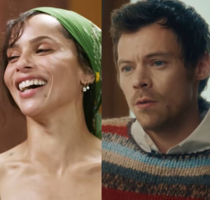 Harry Styles e Zoe Kravitz são flagrados trocando beijos em meio a rumores de noivado