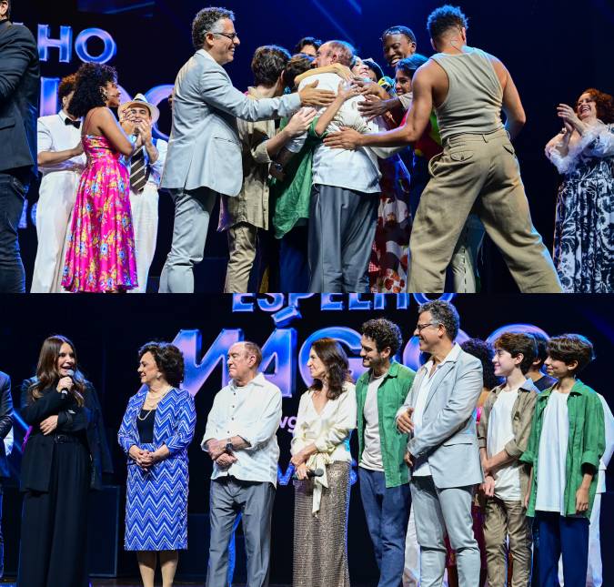Renato Aragão é homenageado durante pré-estreia de musical <i>Espelho Mágico</i>