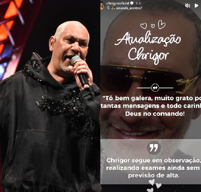 Após quatro dias na UTI, Chrigor é transferido para quarto e segue sob observação médica