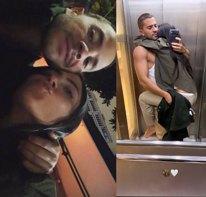 Jade Picon e André Lamoglia curtem noite romântica com direito a beijinho e colo