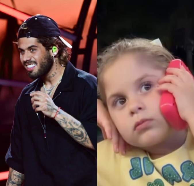 Zé Felipe diverte a <i>web</i> ao mostrar Maria Flor <i>pedindo</i> comida pelo telefone; assista!