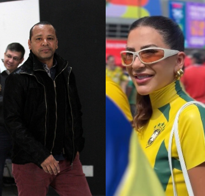 Com bolsa de 40 mil reais, madrasta de Neymar Jr. rouba a cena em jogo do Brasil com Neymar Pai