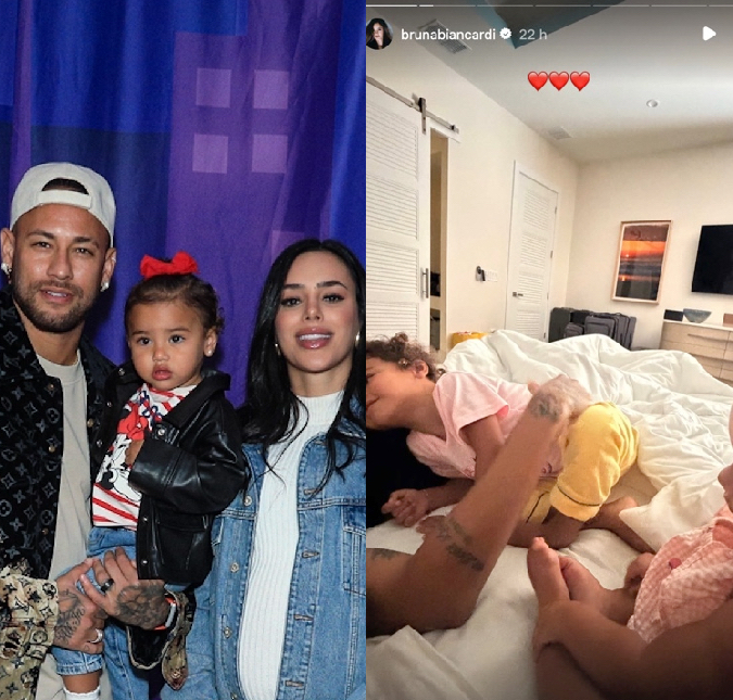 Bruna Biancardi compartilha registro de Neymar Jr. com as filhas