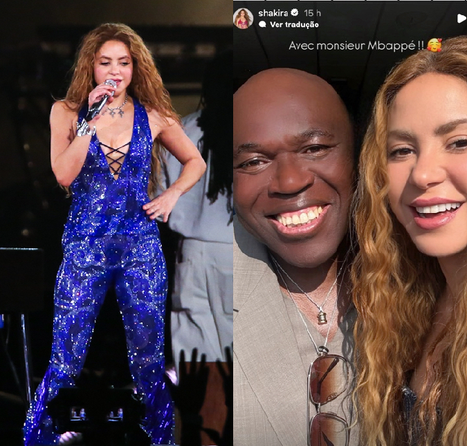 Shakira posa com pai de Kylian Mbappé após vitória da França e comenta sobre <i>show</i> da final da Copa do Mundo