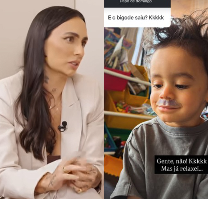 Clara Maia diverte seguidores ao mostrar perrengue com bigodes desenhados nos filhos