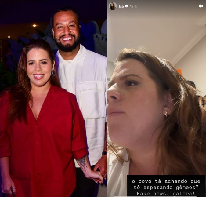 Tati Machado fala sobre rumores de gravidez de gêmeos: <i>O Bruno até tem histórico</i>