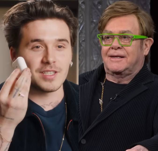 Brooklyn Beckham curte passeio de iate ao lado de Nicola Peltz e do padrinho Elton John
