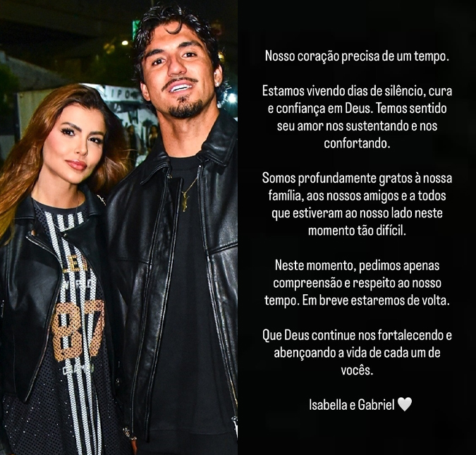 Esposa de Gabriel Medina, Isabella Arantes se pronuncia após perda do bebê: <i>Nosso coração precisa de um tempo</i>
