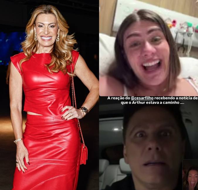 Elaine Mickely diverte a <i>web</i> ao mostrar reação de César Filho com a chegada do neto