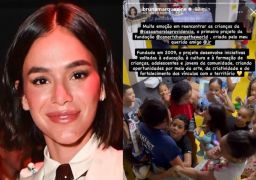 Bruna Marquezine compartilha registros de comemoração do aniversário em ação social