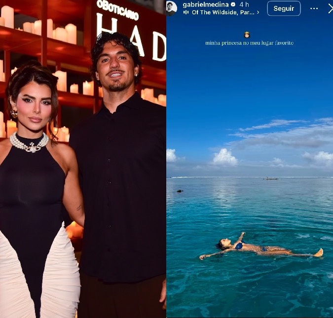 Após momento delicado, Gabriel Medina se declara para Isabella Arantes: <i>Minha princesa</i>