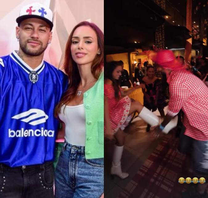 Neymar Jr. brinca com Bruna Biancardi durante quadrilha e cena viraliza; assista!
