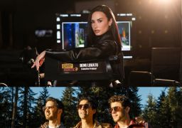 Jonas Brothers e Demi Lovato posam juntos na première de <i>Camp Rock 3</i>