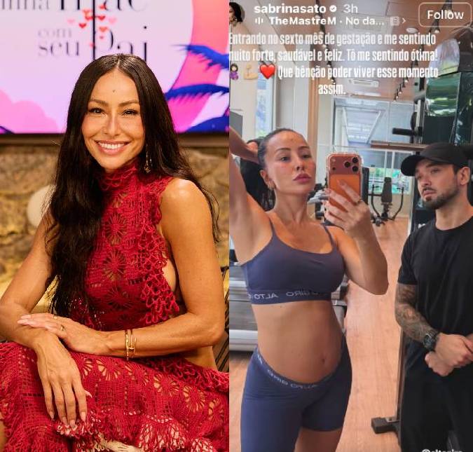 Sabrina Sato exibe barriguinha de gravidez durante treino: <i>Me sentindo ótima</i>