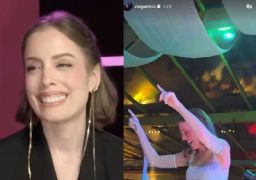 Fabi Justus se joga na pista, sobe nos ombros das amigas e celebra renovação de votos com <i>Banda Eva</i>