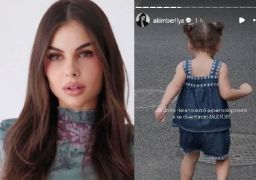 Após 27 horas de voo, Amanda Kimberlly e Helena, filha de Neymar Jr., chegam ao Japão