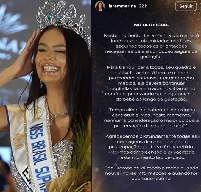 Após internação de Lara Marina, diretor da <i>Miss Supranational</i> 2026 se pronuncia