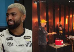 Gabigol ganha declaração de amor rara de Rafaella Santos pelo aniversário