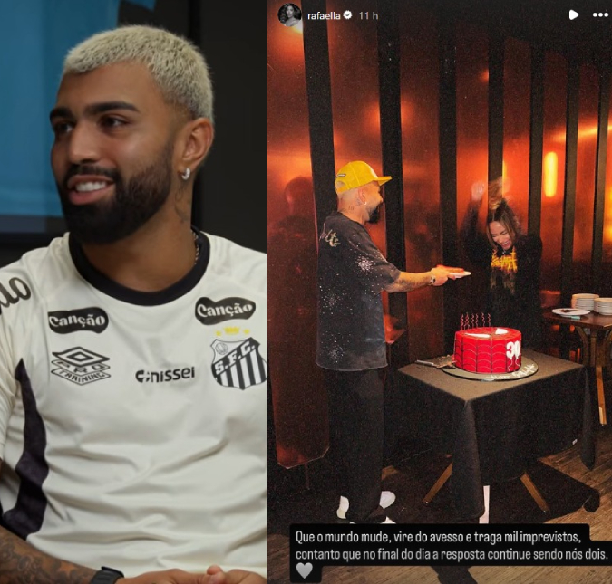 Gabigol ganha declaração de amor rara de Rafaella Santos pelo aniversário