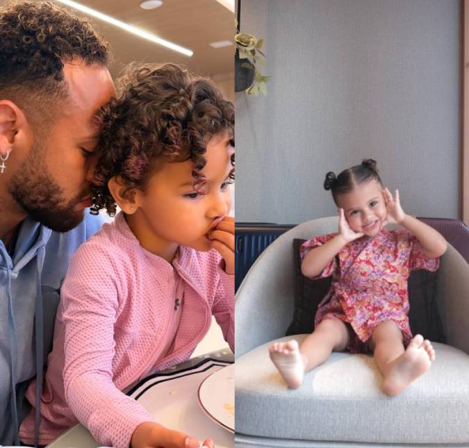 Neymar Jr. curte chamego com Mavie e se derrete por Helena em novo clique. Veja os melhores momentos do jogador como pai