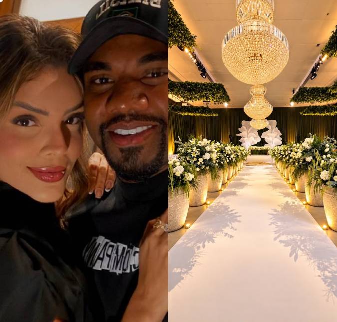 Tudo pronto! Veja detalhes da decoração do casamento de Davi Brito e Emilly Araújo