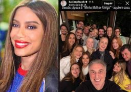 Anitta leva Danilo Mesquita para noite de cinema na mansão de Angélica e Luciano Huck