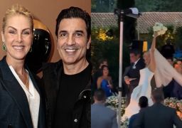 Enfim, casados! Entrada com os filhos, emoção nos votos e mais: veja como foi o casamento de Ana Hickmann e Edu Guedes