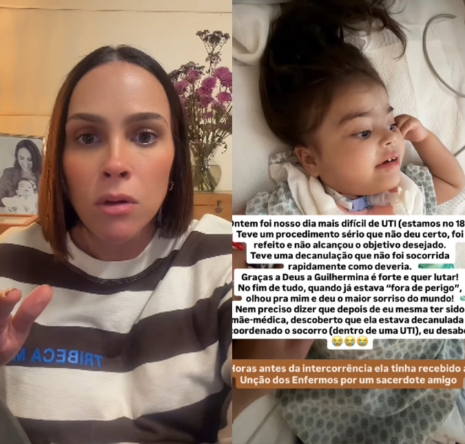 Letícia Cazarré relata complicações com a filha, que segue internada na UTI