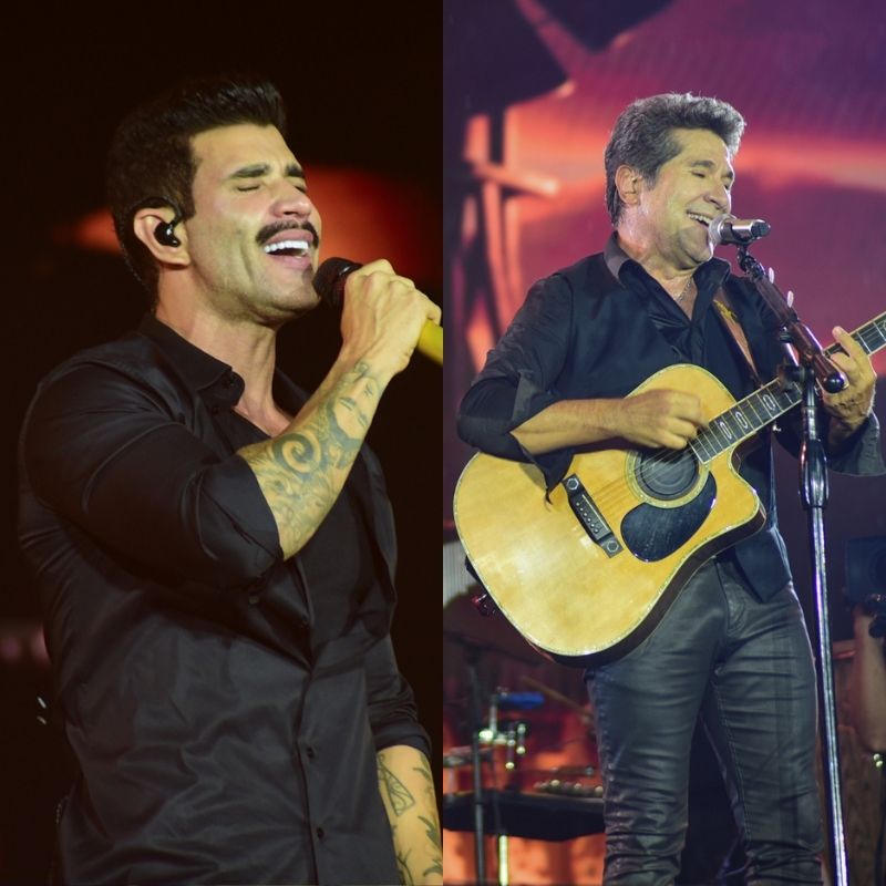 Gusttavo Lima surge de novo visual e Daniel canta com o pai e a filha no Jaguariúna Rodeo Festival; veja fotos