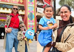 Ana Paula Siebert e Vicky Justus combinam <i>look</i>, Clara Camargo com roupa da Galinha Pintadinha... Famosas marcam presença em evento infantil