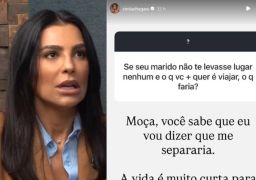 Namorada de Rubens Barrichello, Cíntia Chagas diverte internautas ao dar respostas afiadas a seguidores